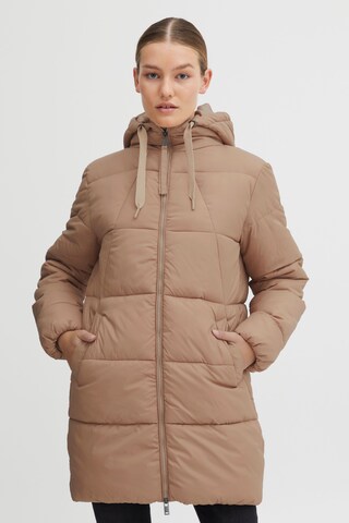 Oxmo Winterjas 'Bodil' in Beige: voorkant