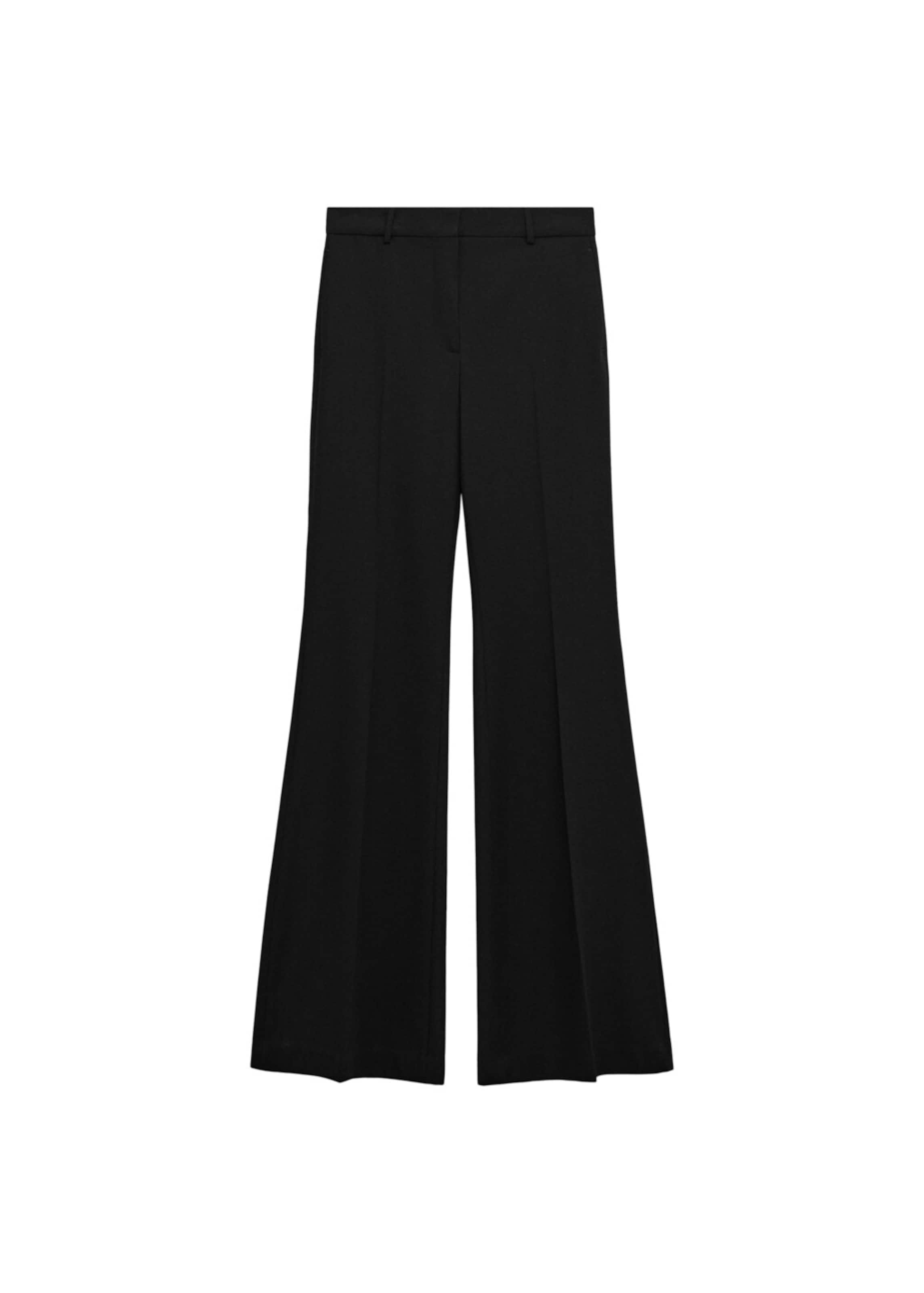 MANGO Flared Pants in Black: front