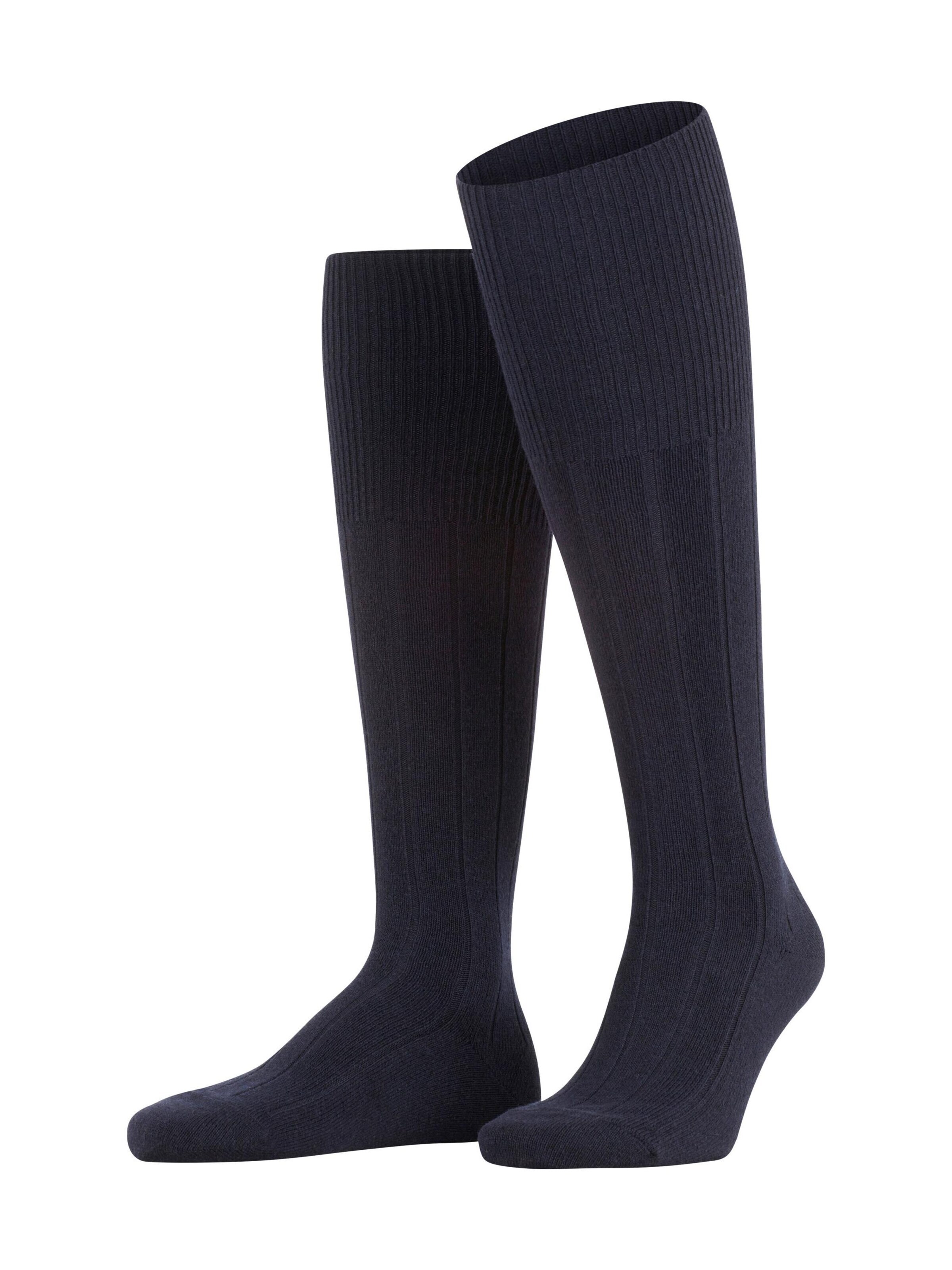 FALKE Knee High Socks 'Lhasa Rib' in Blue: front