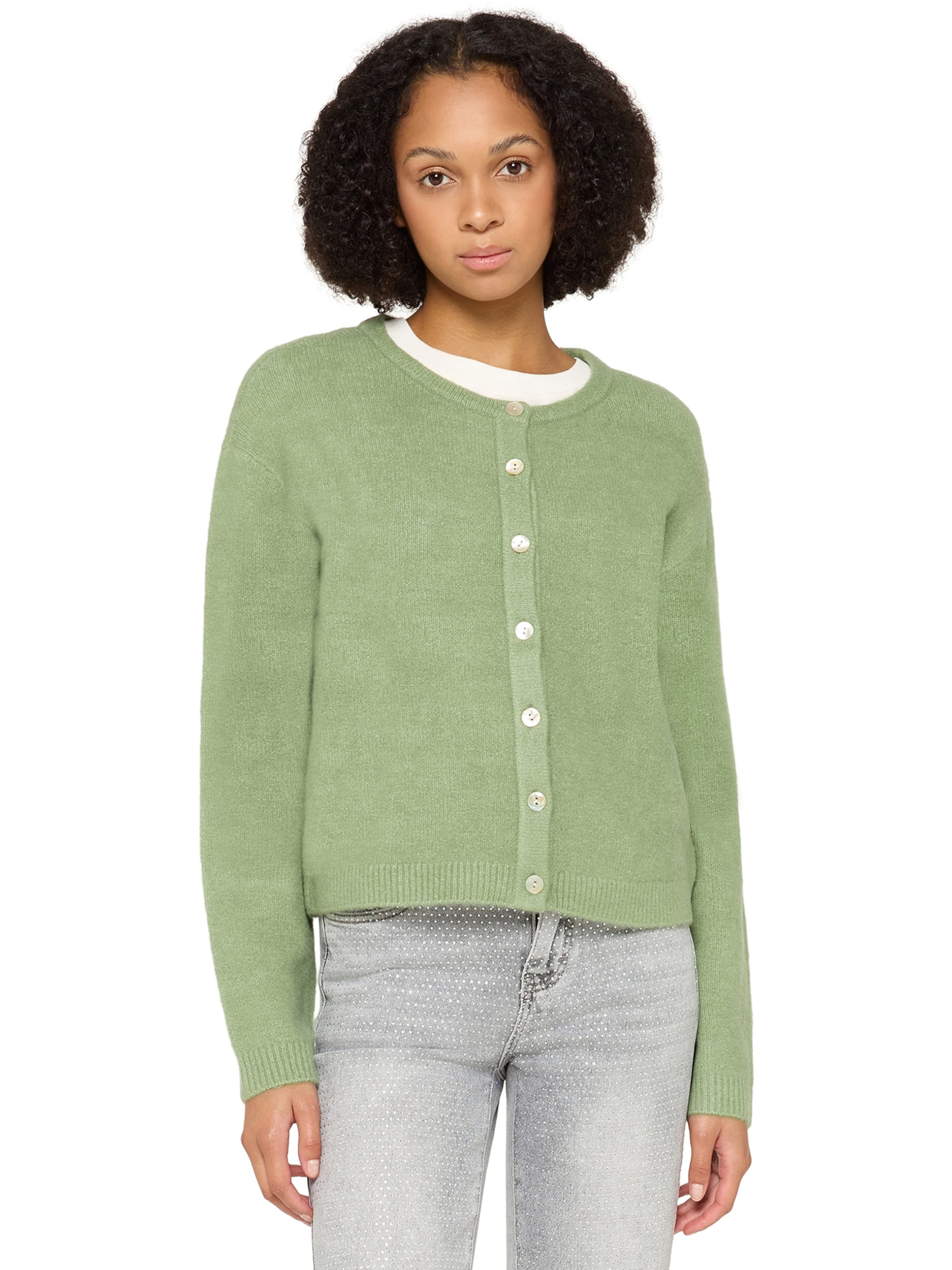 Cardigan Cartoon en vert : devant