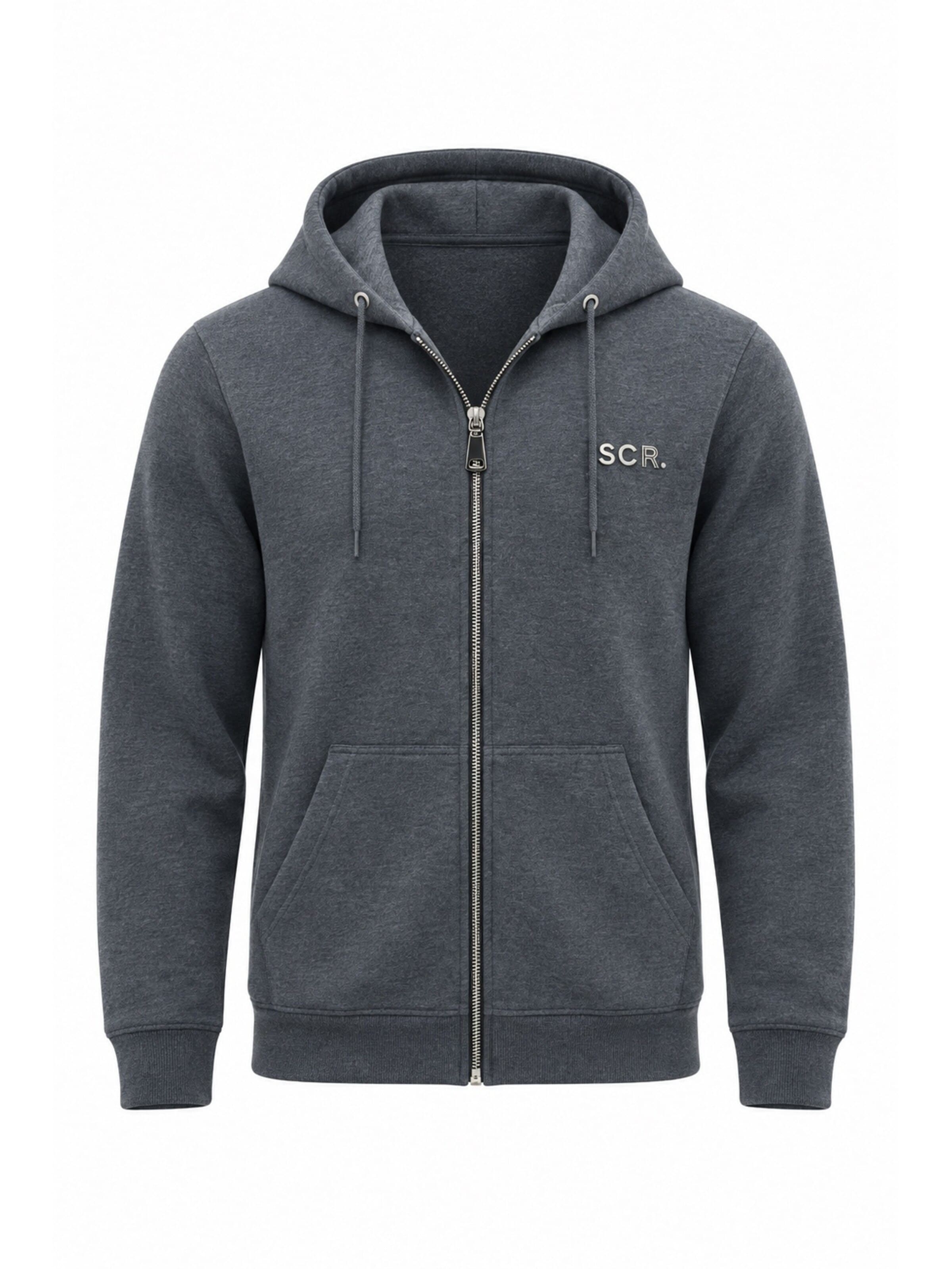 SCR. - Sudadera con cremallera 'NEDRO' en gris: frente