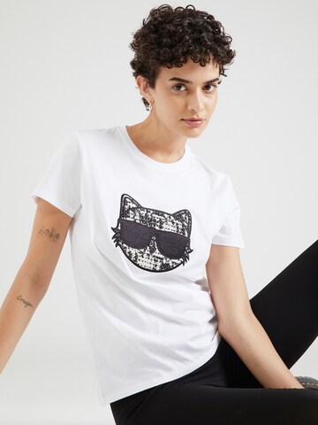 T-shirt 'CHOUPETTE' Karl Lagerfeld en blanc : devant