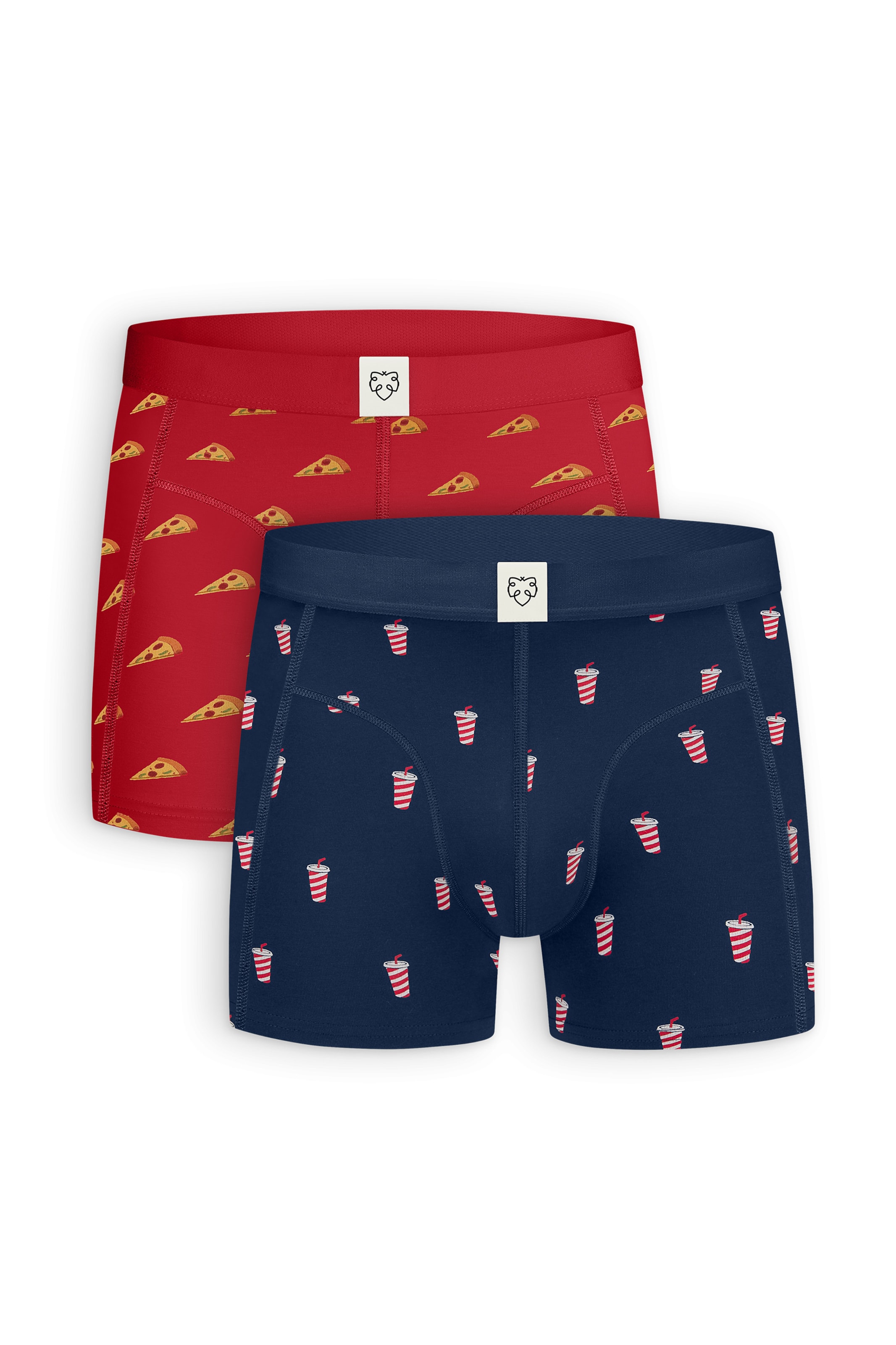 A-dam Boxershorts 'Pizza Delivery' in Blauw: voorkant