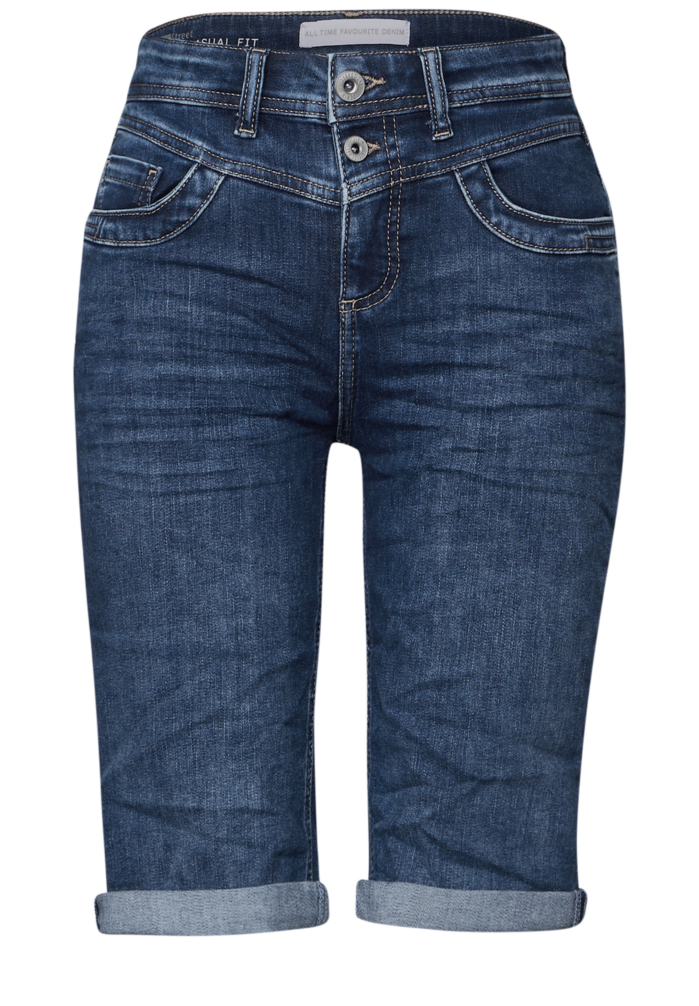 STREET ONE Slimfit Shorts in Blau: Vorderseite