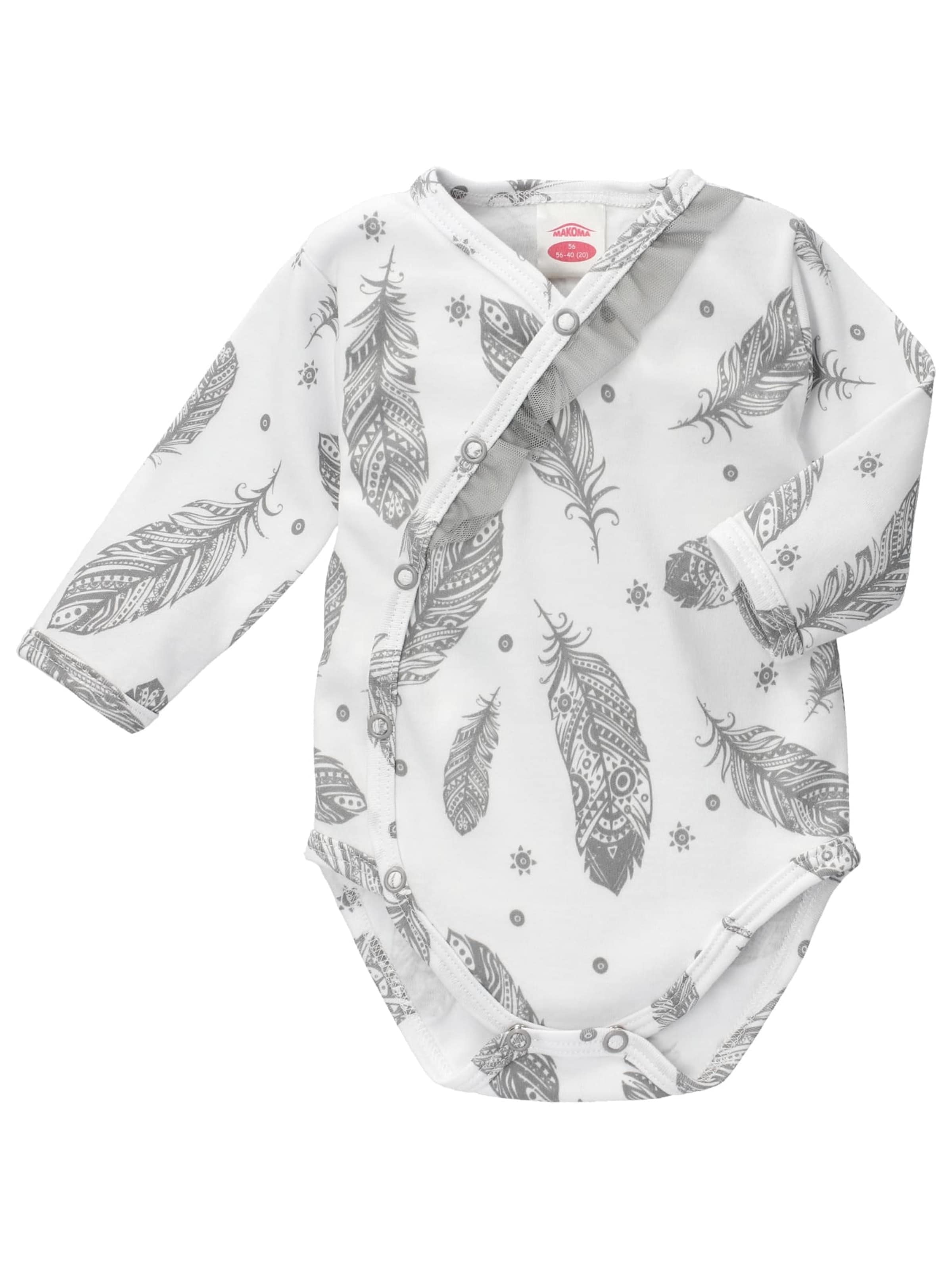 Makoma Romper/bodysuit 'Federn' in White: front