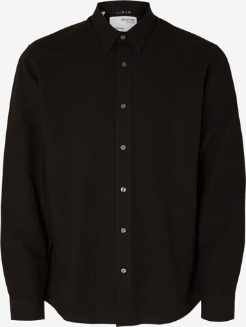 SELECTED HOMME Slim fit Business Shirt in Black: front