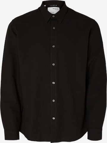 SELECTED HOMME - Slim Fit Camisa clássica em preto: frente