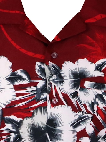 Camicia da donna 'Flower Chest' di King Kameha in rosso