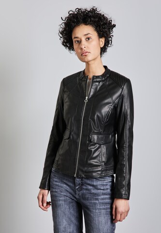STREET ONE Leder-Look Jacke in Schwarz: Vorderseite