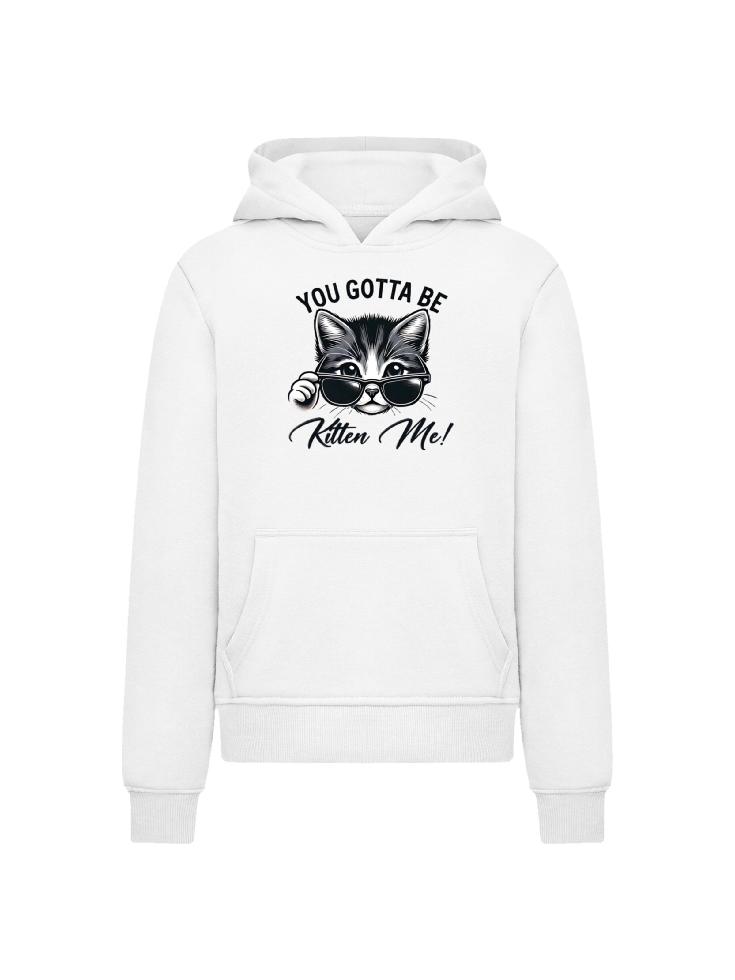 Sweat-shirt 'Kätzchen You Gotta Be Kitten Me!' F4NT4STIC en blanc : devant