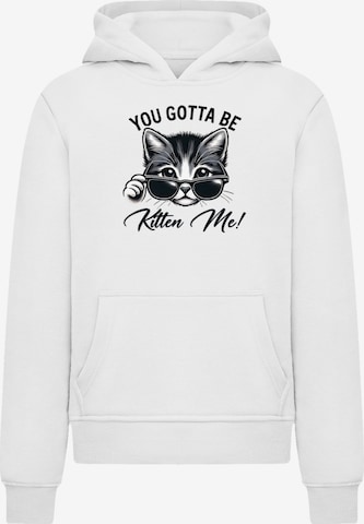 F4NT4STIC Sweatshirt 'Kätzchen You Gotta Be Kitten Me!' in Wit: voorkant