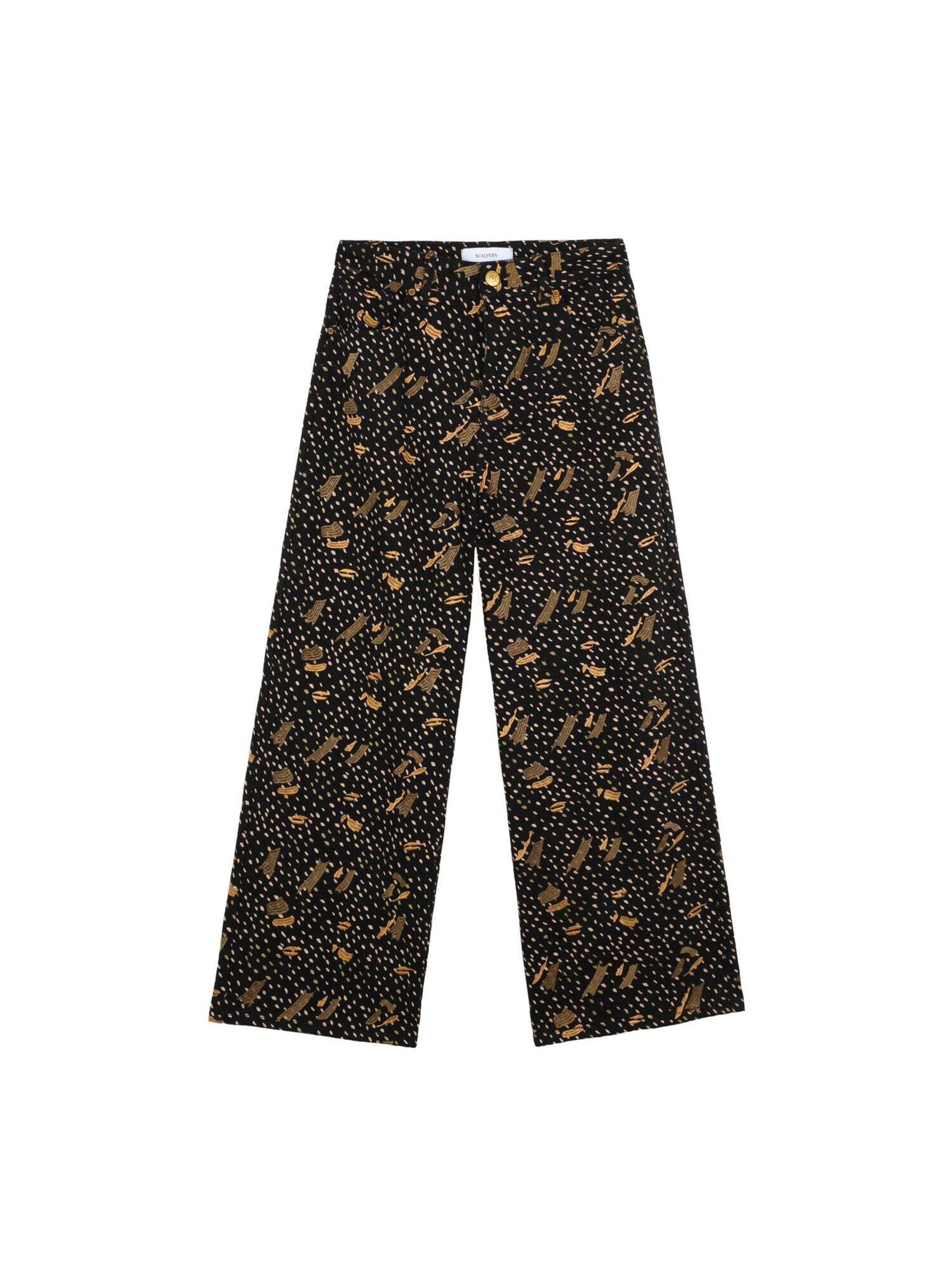 Scalpers Широка кройка Панталон в черно: отпред