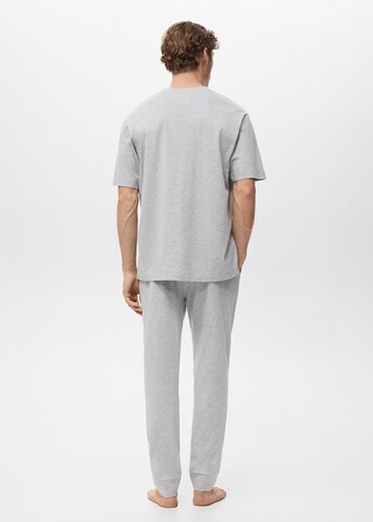 MANGO MAN Long Pajamas 'Nightcot' in Grey