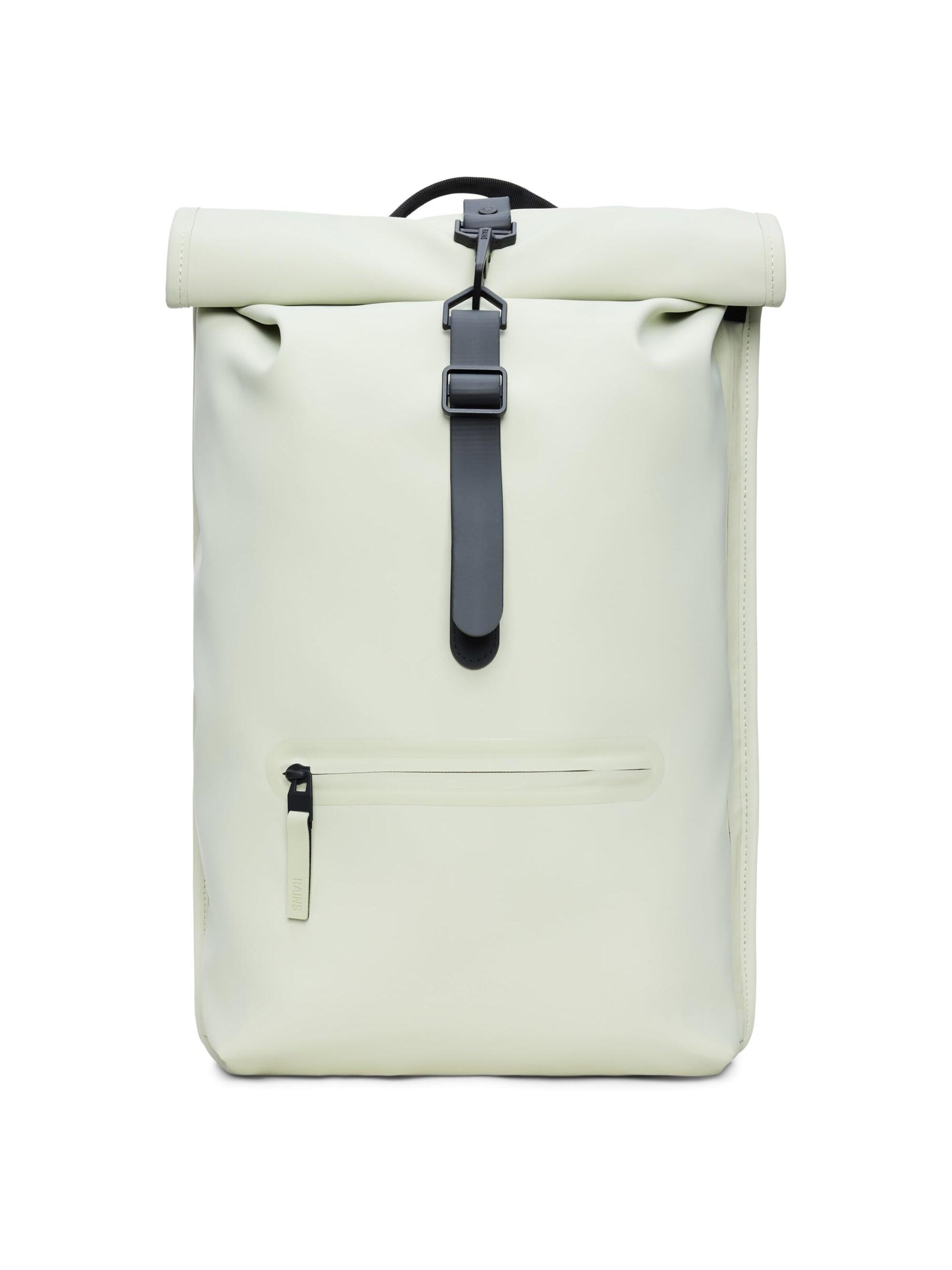 RAINS Backpack 'Rolltop' in Green: front