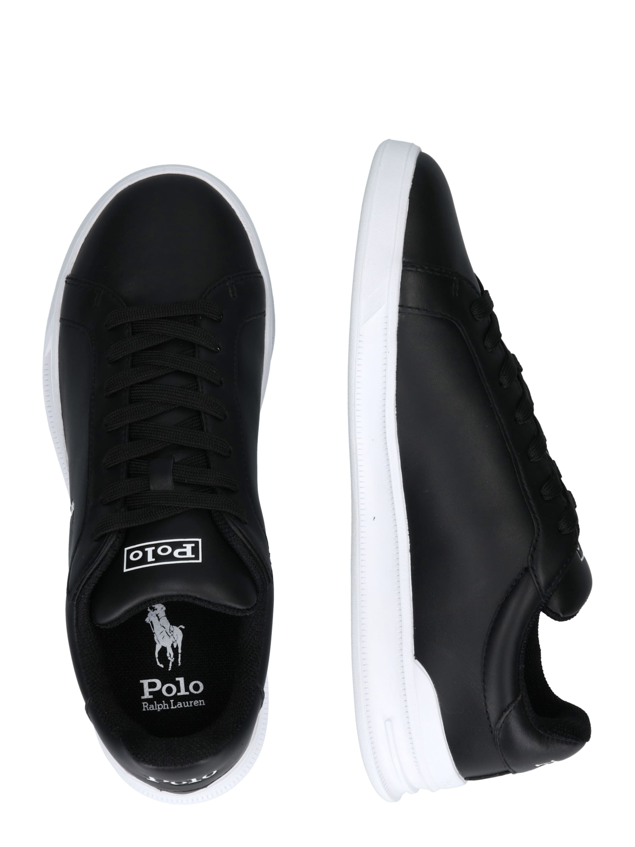 Polo Ralph Lauren Ниски маратонки 'HRT CT II-SNEAKERS-HIGH TOP LA' в черно
