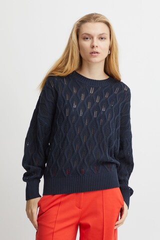 Pull-over 'Marnas' ICHI en bleu : devant