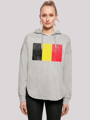 F4NT4STIC Sweatshirt 'Belgium Belgien Flagge' in Grijs: voorkant