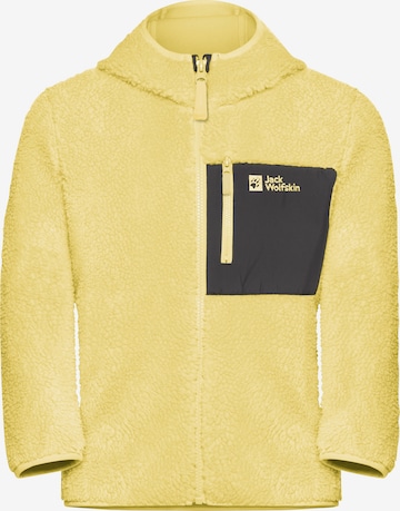 JACK WOLFSKIN Athletic Fleece Jacket in Yellow: front