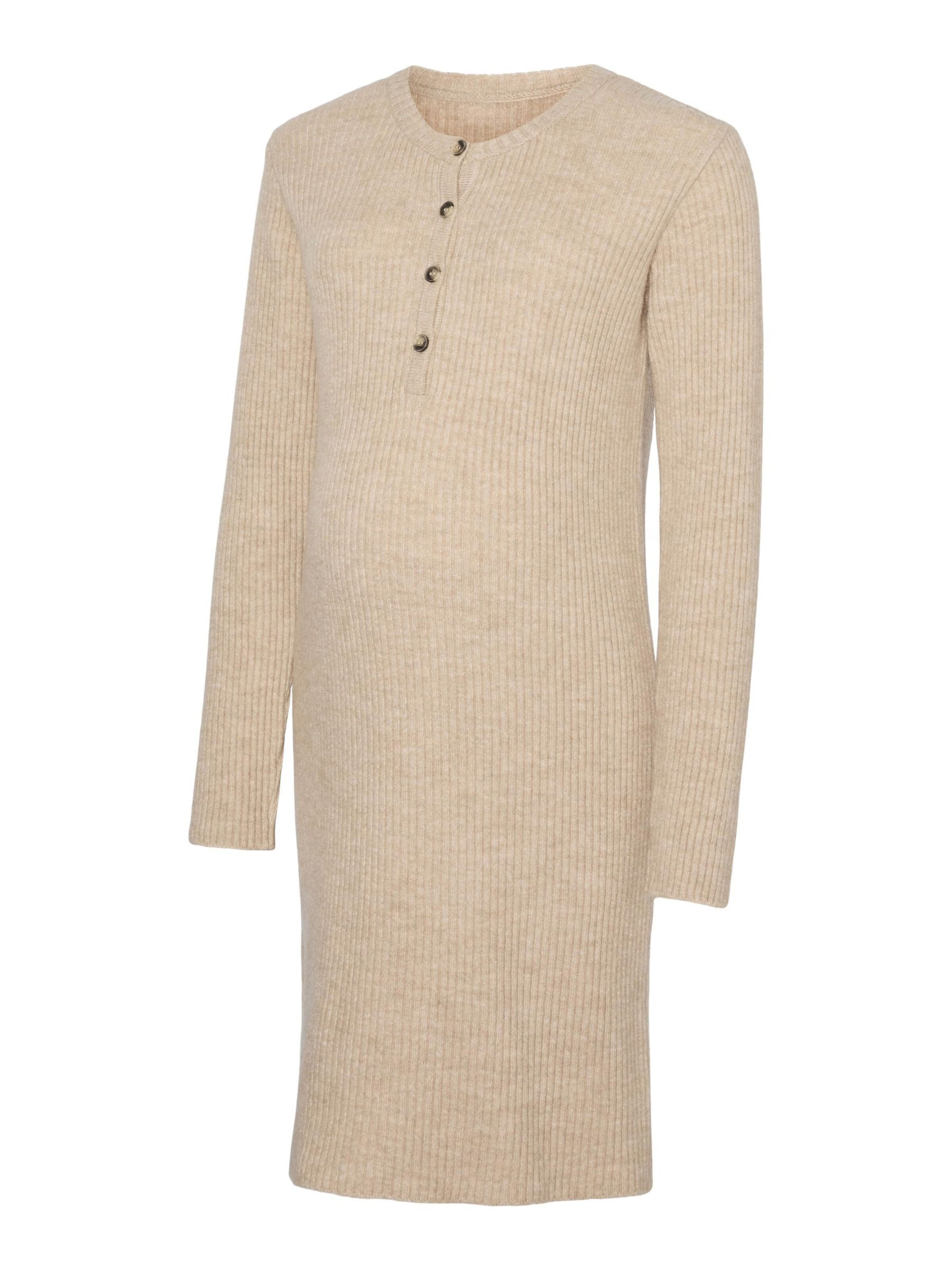 MAMALICIOUS - Vestido de punto en beige: frente