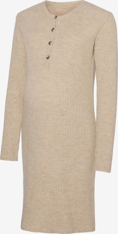 MAMALICIOUS - Vestido de punto en beige: frente