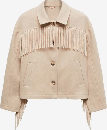 MANGO TEEN Übergangsjacke 'Fringe' in Beige: predná strana