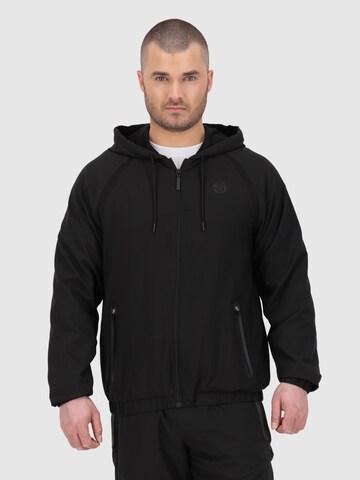 Sergio Tacchini Sweatjacke 'RISPECCHIO' in Schwarz: Vorderseite