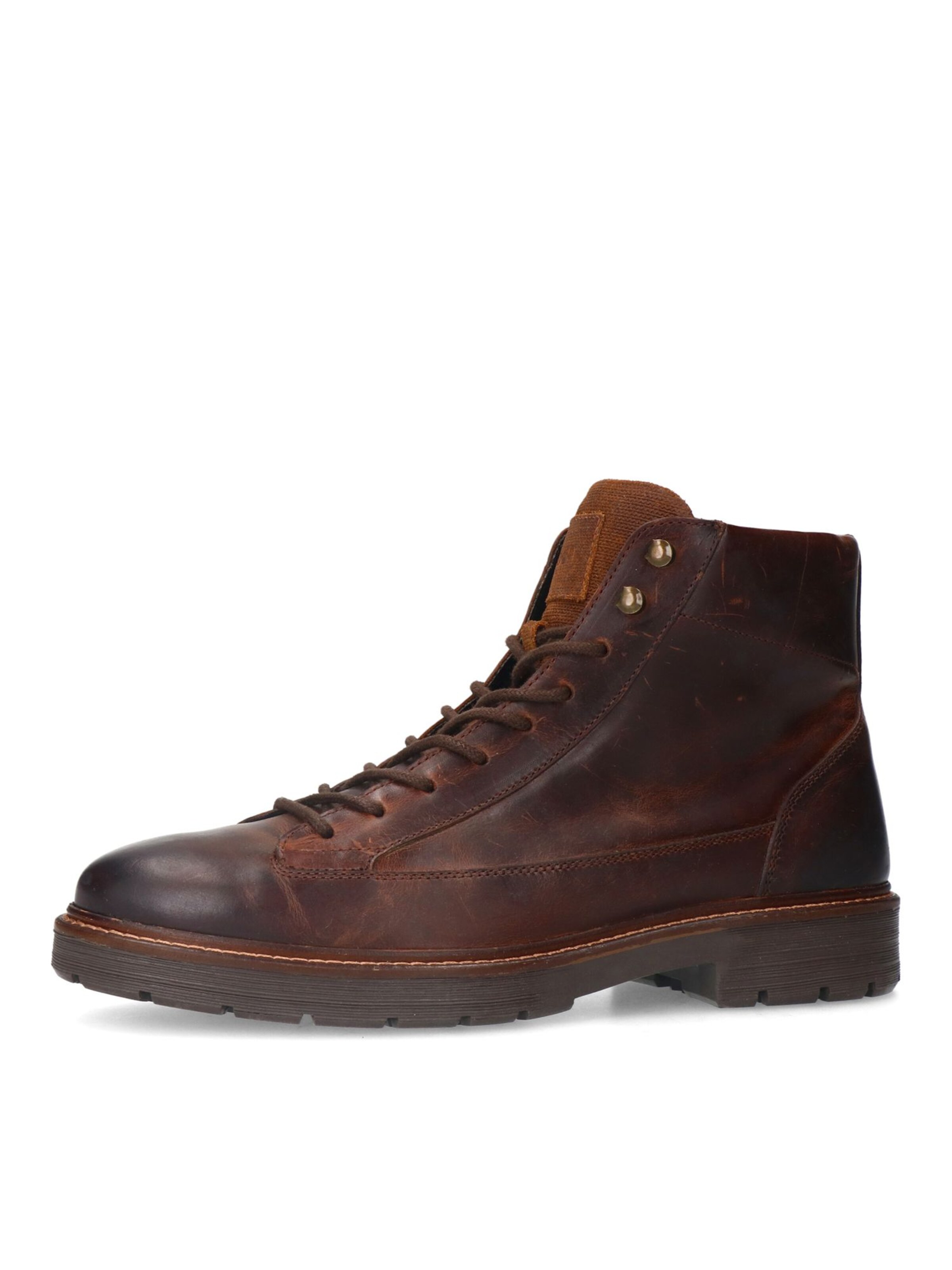 MANFIELD Lace-Up Boots in Brown: front