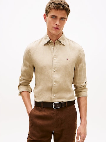 TOMMY HILFIGER Regular Fit Hemd in Beige: Vorderseite