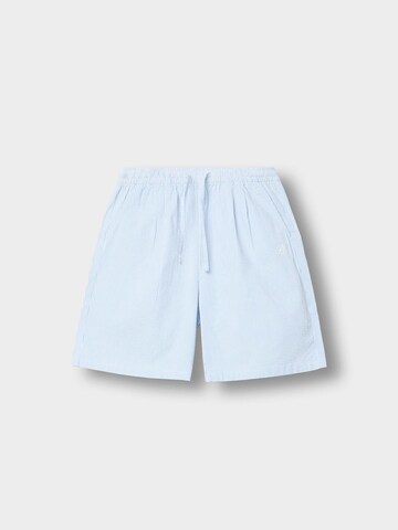 Burocs Regular Pants 'Seersucker' in Blue: front