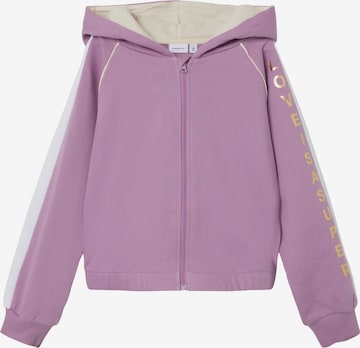 NAME IT - Sudadera con cremallera en rosa: frente