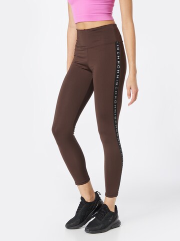 Skinny Pantalon de sport 'KAY' Röhnisch en marron : devant