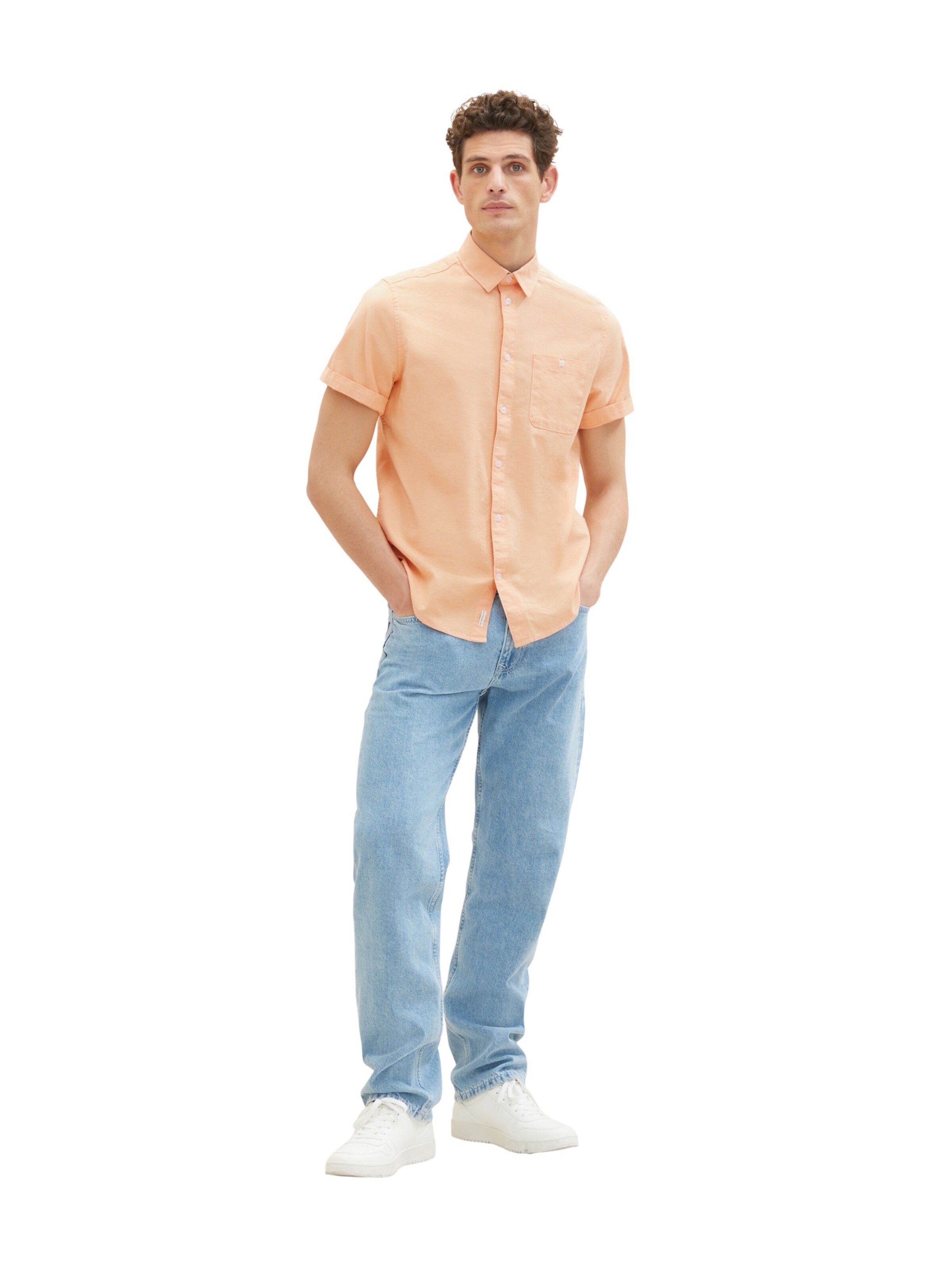 TOM TAILOR Regular fit Button Up Shirt in Orange