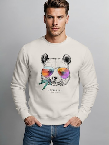 Neverless Sweatshirt 'Panda Bambus' in Beige