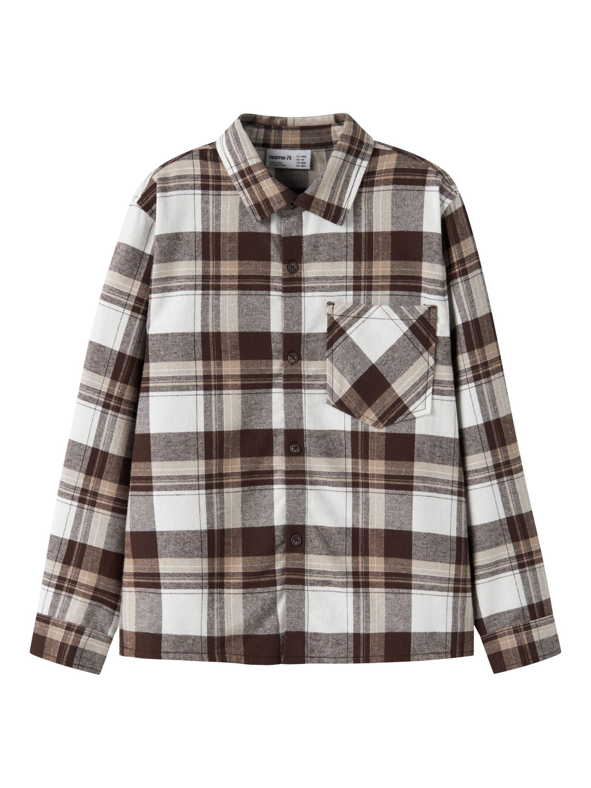 Regular fit Camicia di NAME IT in marrone: frontale