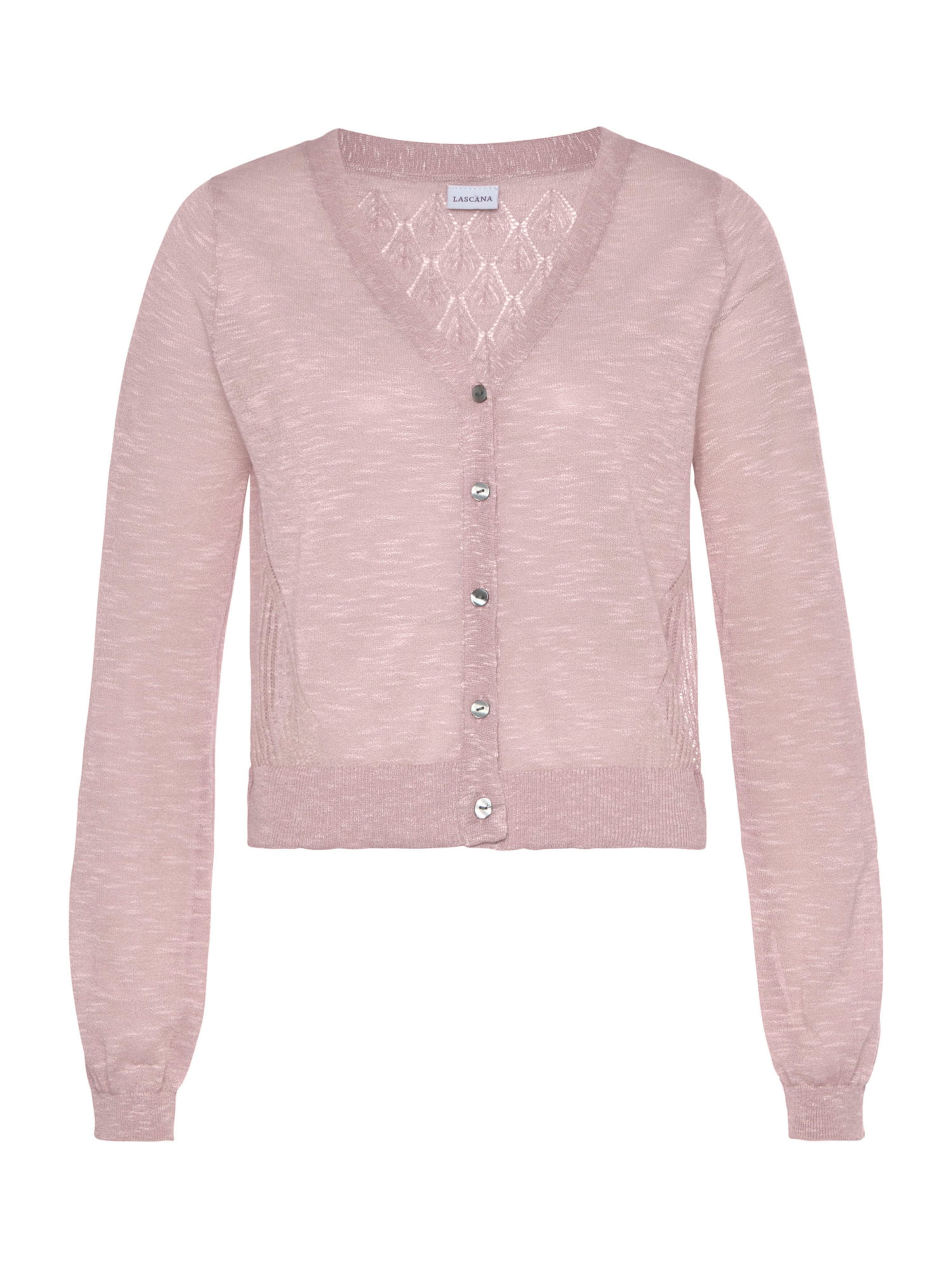 LASCANA Knit Cardigan in Pink: front