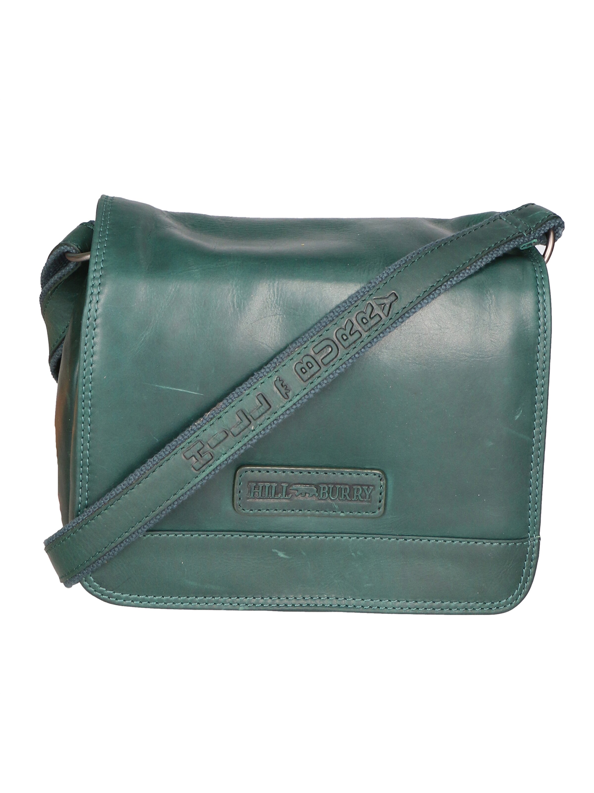 Borsa a tracolla 'Borsa a tracolla uomo vera pelle vitello ingrassato Hill Burry' di HILL BURRY in verde