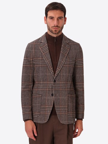 Distretto12 Regular fit Colbert 'Picasso' in Bruin: voorkant