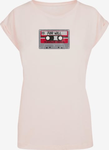 ABSOLUTE CULT Shirt 'Stranger Things - Cassette For Will' in Pink: Vorderseite