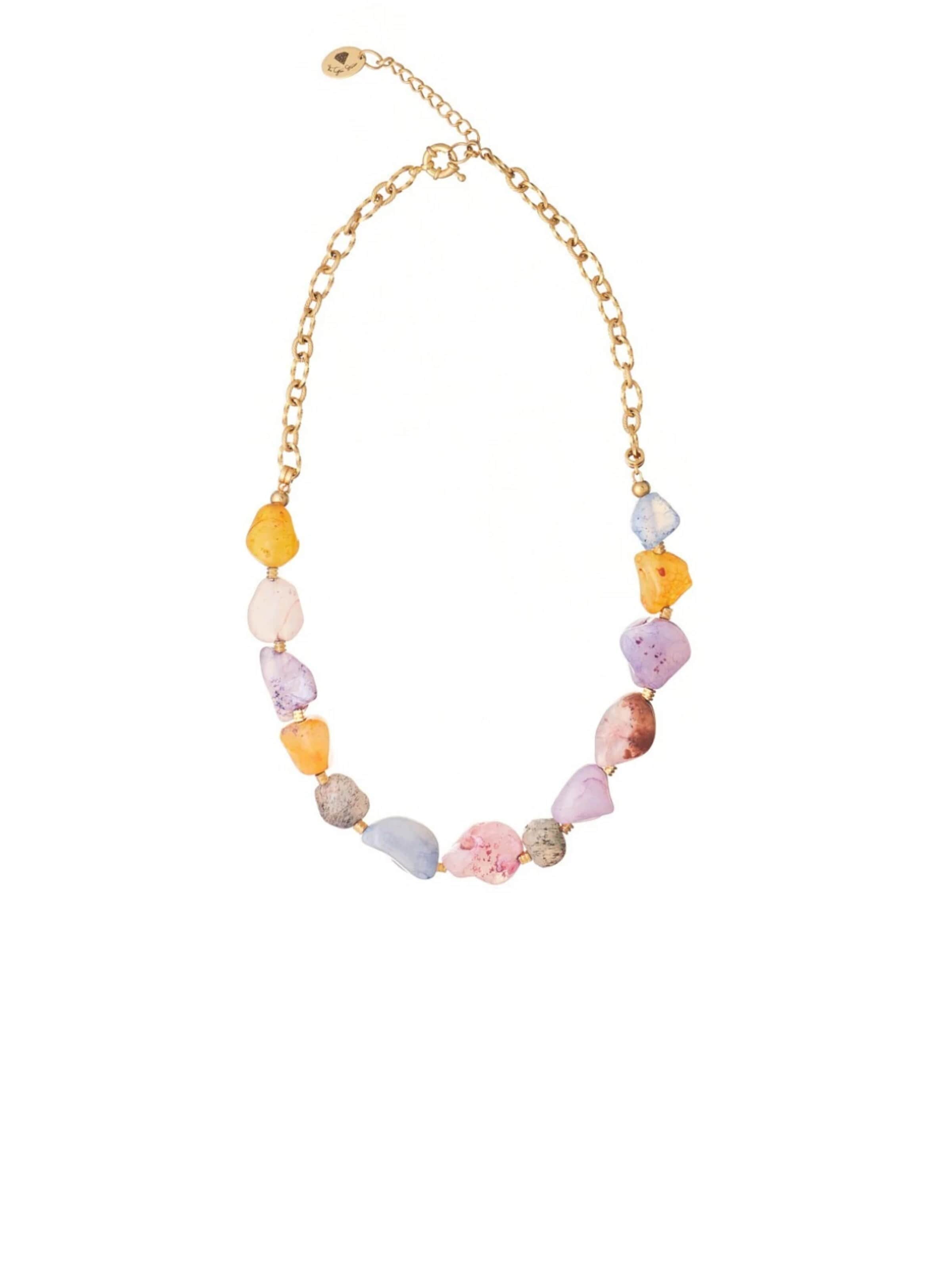 THE GEM STORIES JEWELRY Halsband 'Colourful Agate Gems Necklace' i blandade färger: framsida