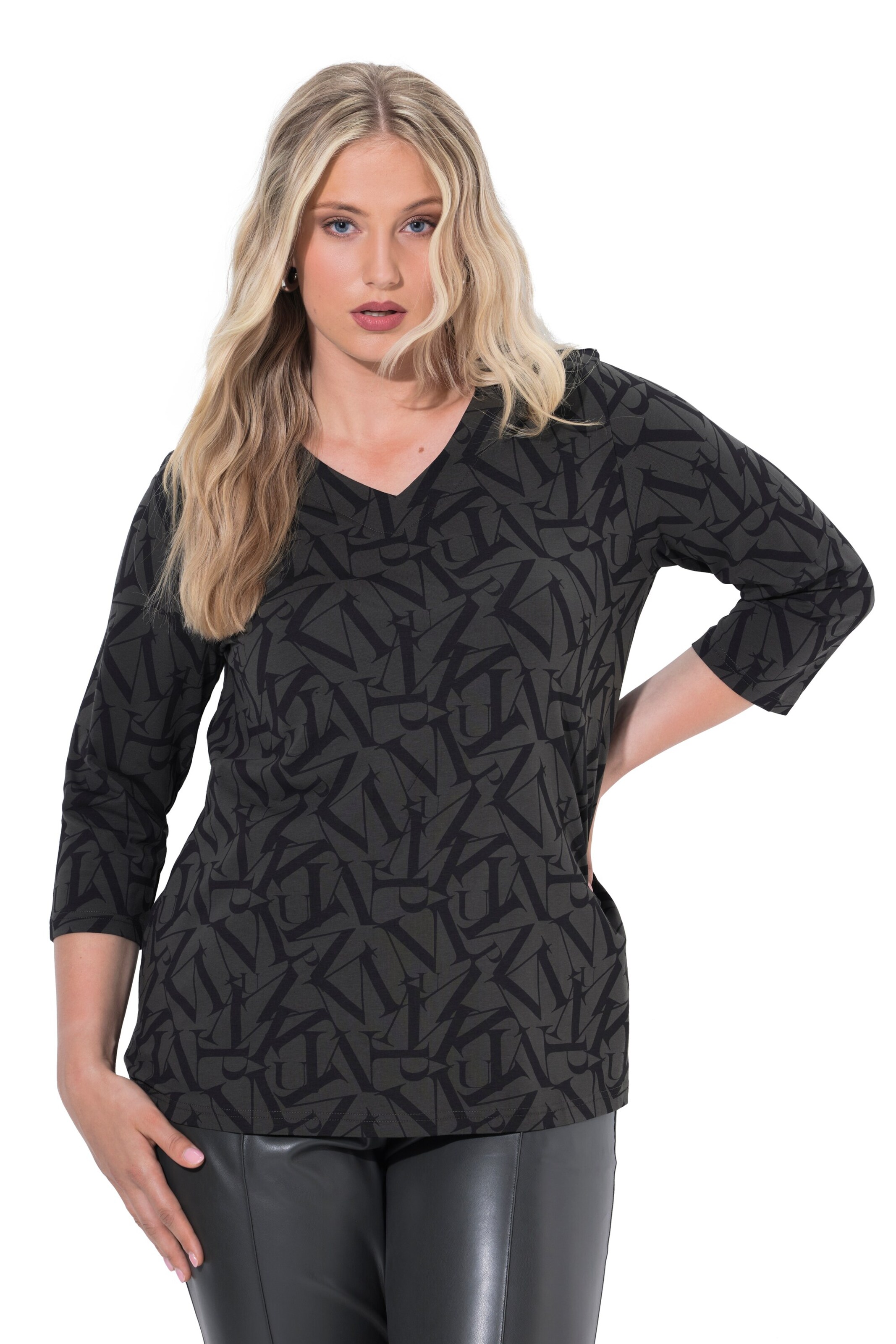 Ulla Popken Shirt in Schwarz: Vorderseite