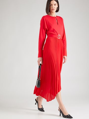 Karen Millen Jurk 'Ponte Georgette' in Rood