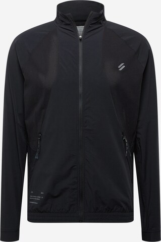 Superdry Training Jacket in Black: front