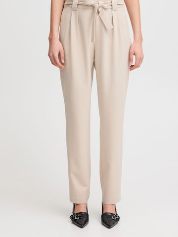 Regular Pantalon à pince 'Caisy' ICHI en beige