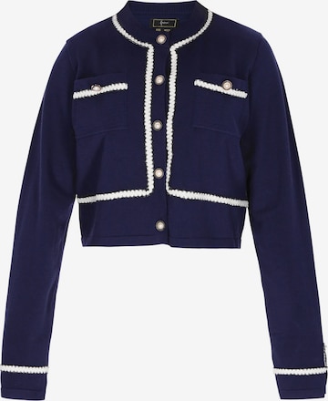 faina Knit Cardigan in Blue: front