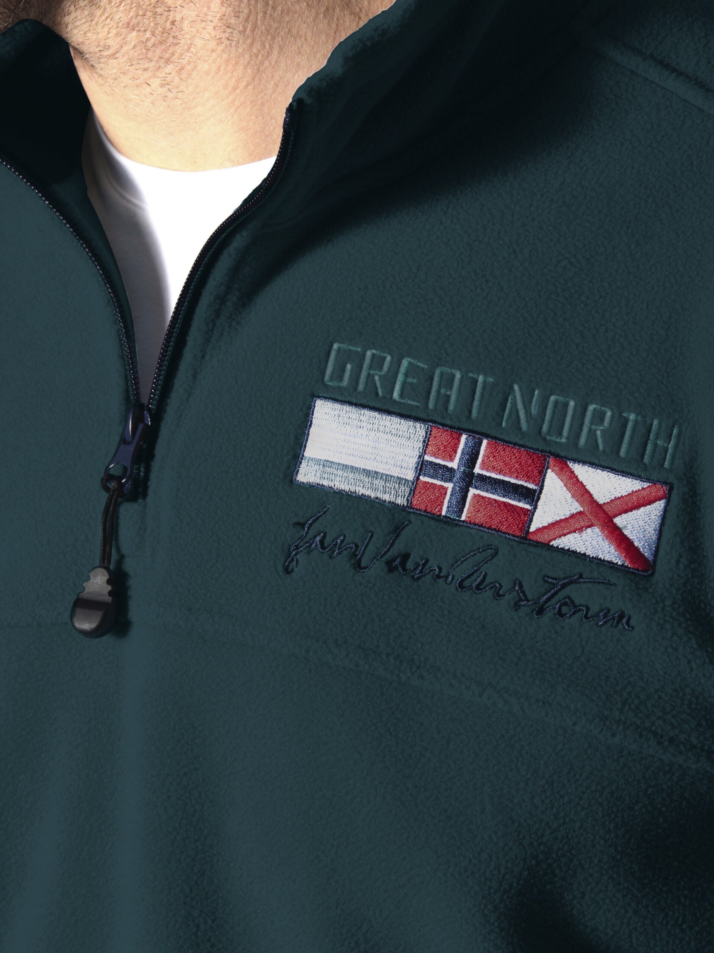 Jan Vanderstorm Fleece-Sweatshirt 'Sietse' in Grün