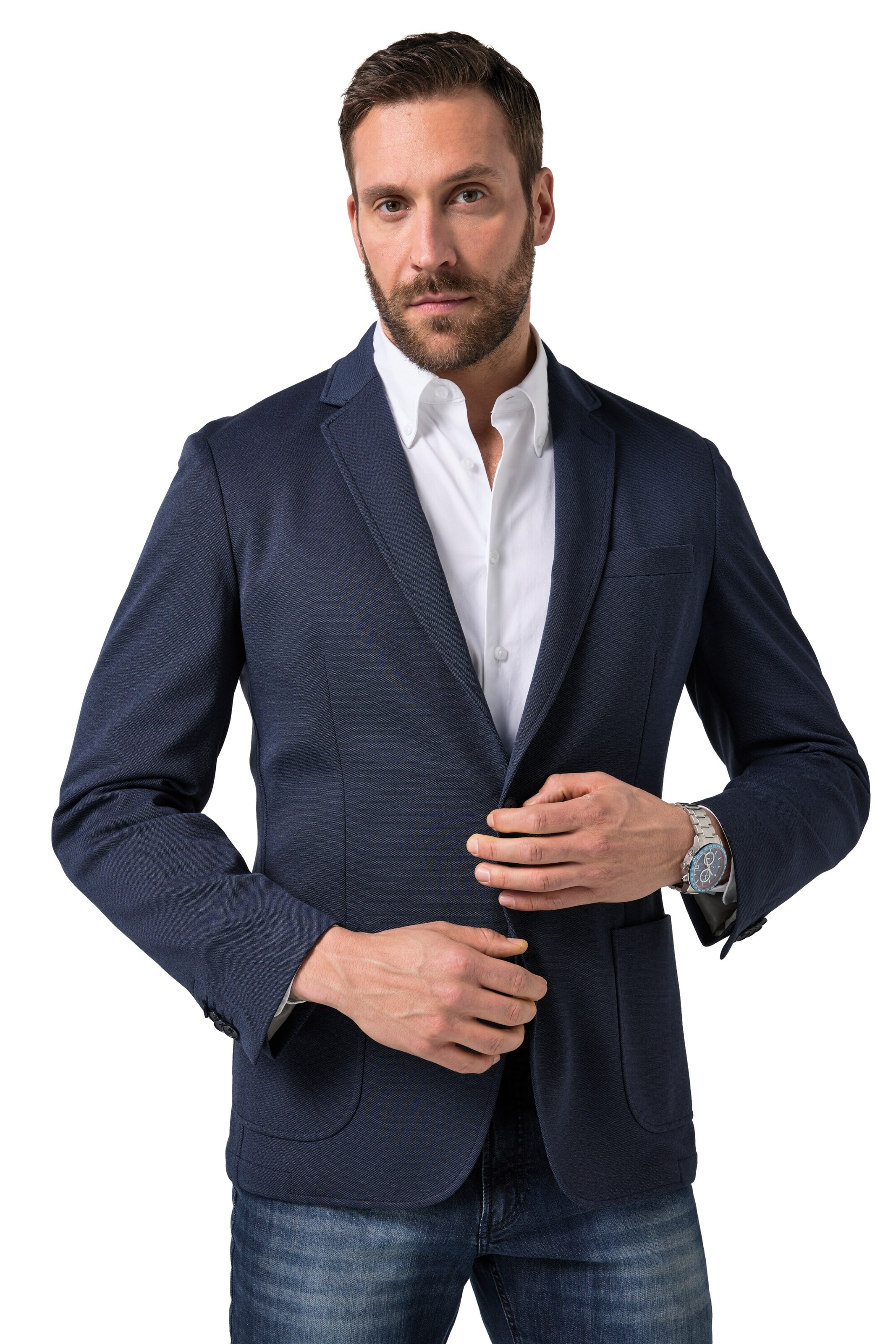 JP1880 Slim Fit Sakko in Blau: Vorderseite