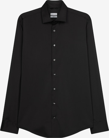 SEIDENSTICKER Slim fit Business Shirt in Black: front