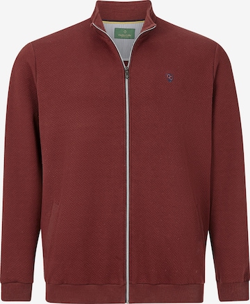 Charles Colby Zip-Up Hoodie in Red: front
