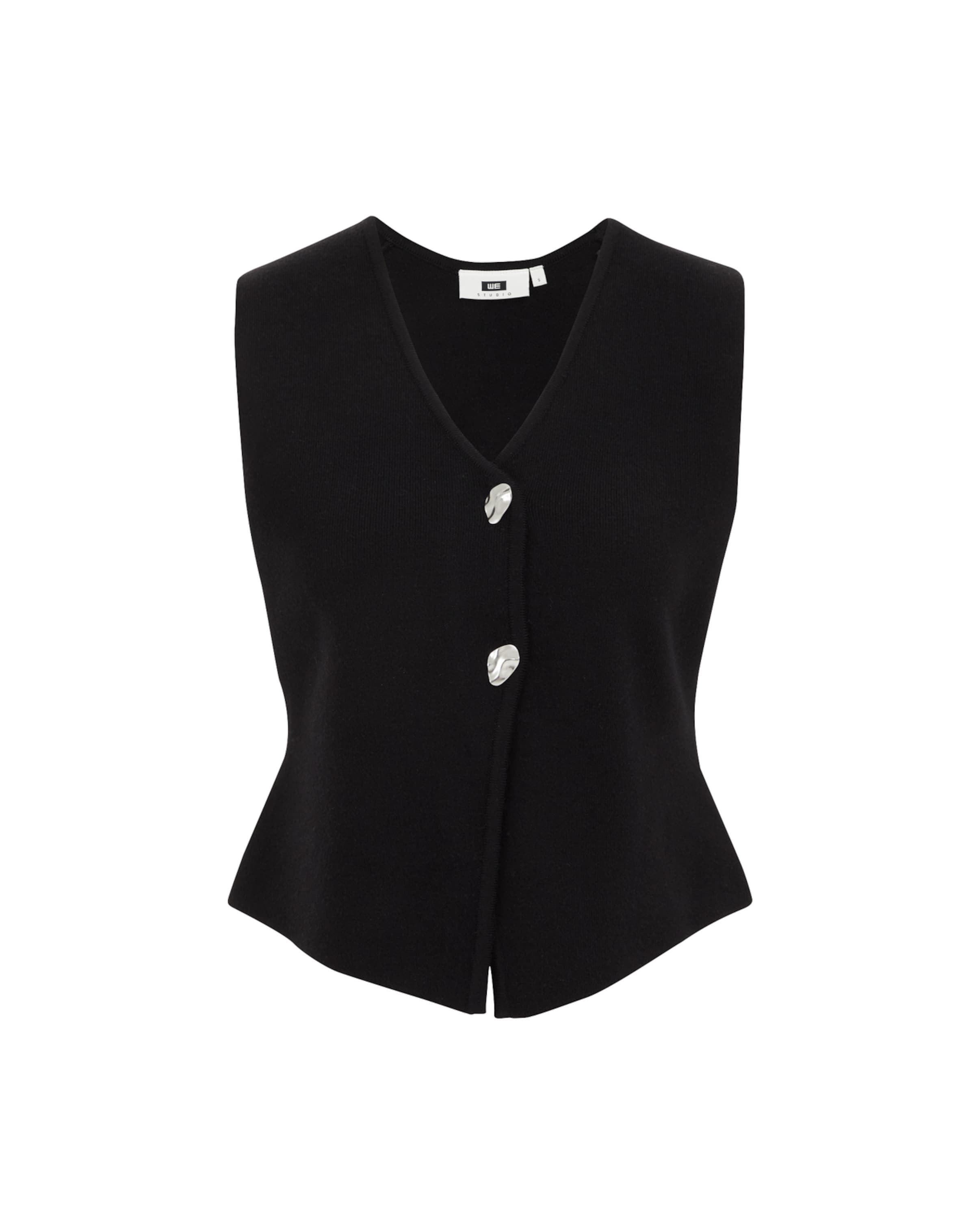 melns WE Studio Adīta veste 'THE STATEMENT GILET': no priekšpuses