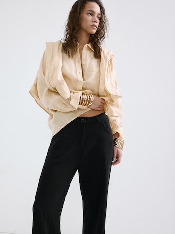 MANGO Wide Leg Bukser 'PALS' i sort